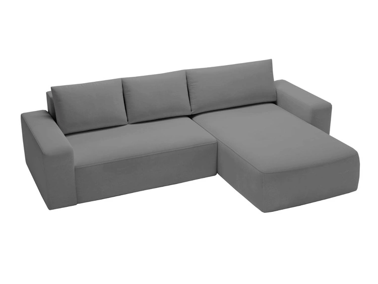 Ecksofa L-Form Rechts mit Schlaffunktion und Bettkasten Tazones Dunkelgrau