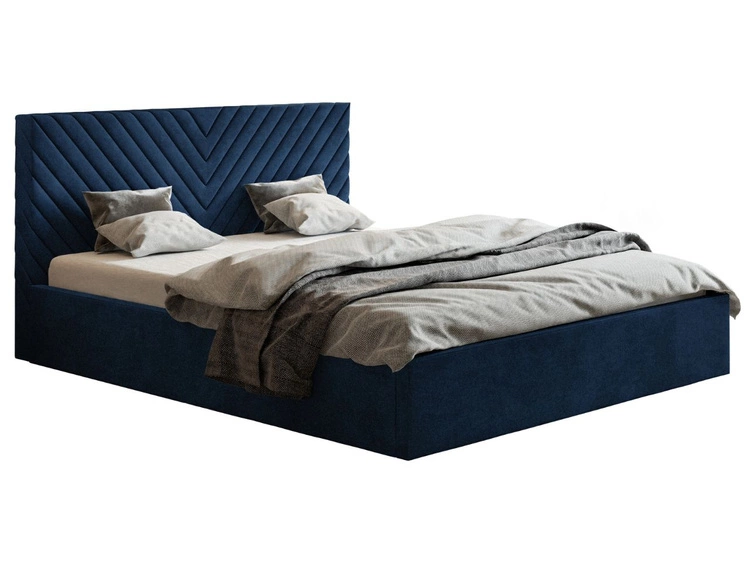 Polsterbett mit Bettkasten und Lattenrost 160x200 Esma Dunkelblau