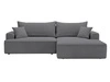 Ecksofa L-Form Rechts mit Schlaffunktion und Bettkasten California Grau