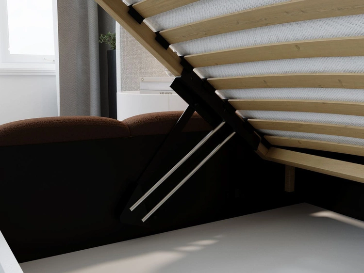 Polsterbett mit Bettkasten und Lattenrost 160x200 Modo Braun