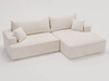 Ecksofa L-Form Rechts mit Schlaffunktion und Bettkasten California Creme