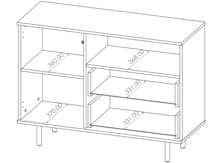 Kommode mit Türe und Schubladen Ankara Kaschmir