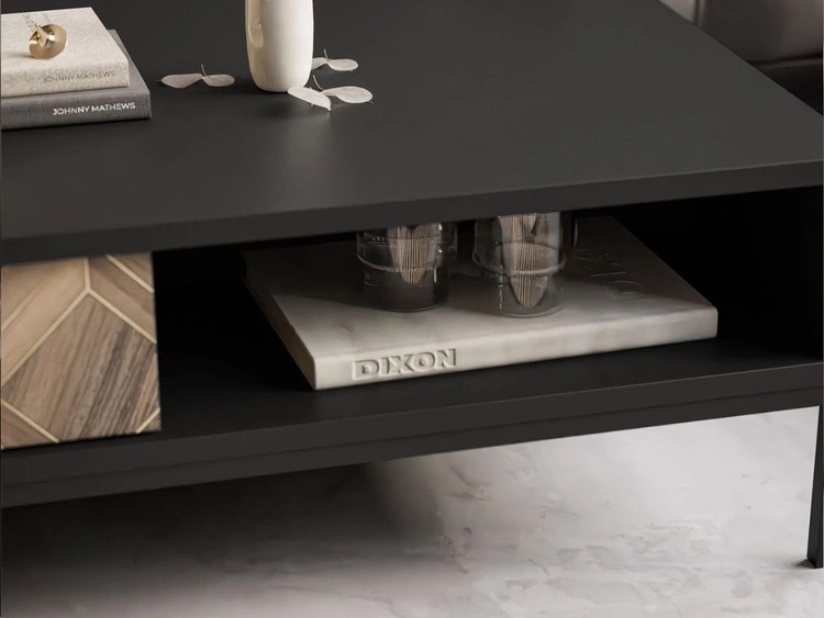 Couchtisch mit Stauraum Tavio Schwarz