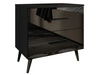 Nachttisch mit Schubladen auf Schwarzen Metallbeinen Nuveo Schwarz Hochglanz