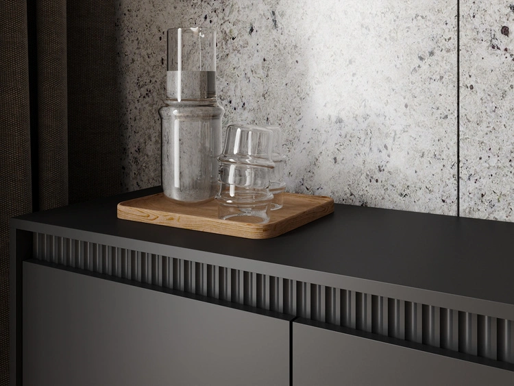 Kommode mit Türen und Schubladen 187 cm Sorano Schwarz