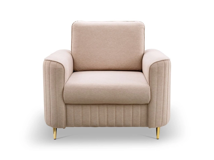 Sessel mit Goldenbeinen Limon Dunkelbeige