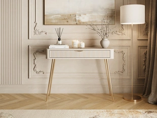 Schminktisch mit Goldenen Metallbeinen Latina Beige