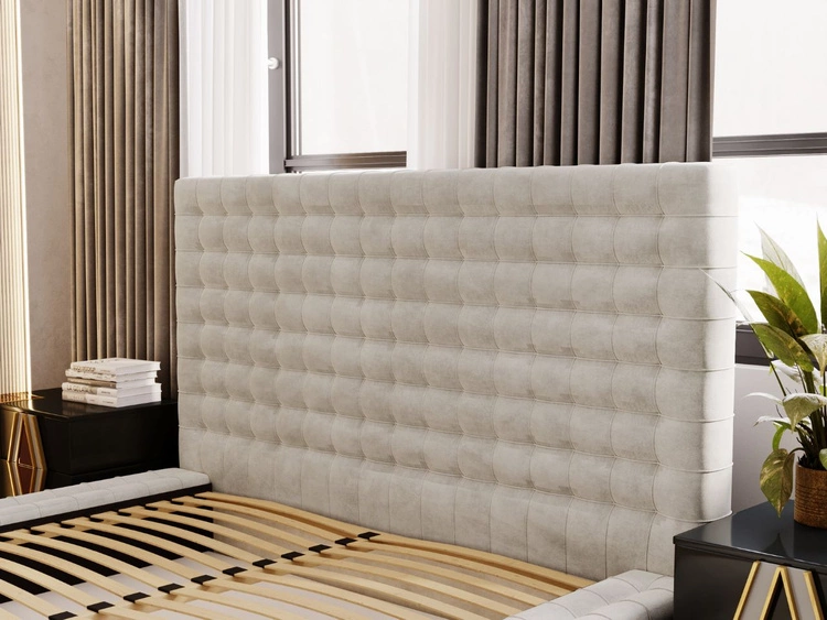 Polsterbett mit Bettkasten und Lattenrost 140x200 Barbados Creme