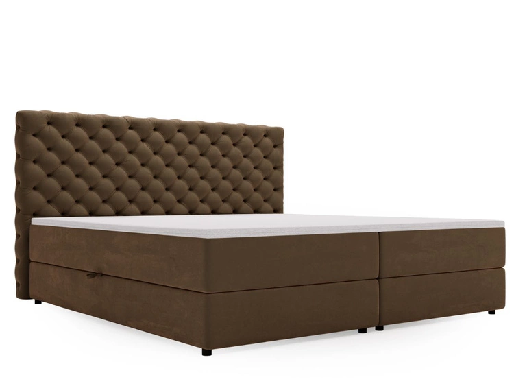 Boxspringbett mit Bettkasten 140x200 Bergamo Braun