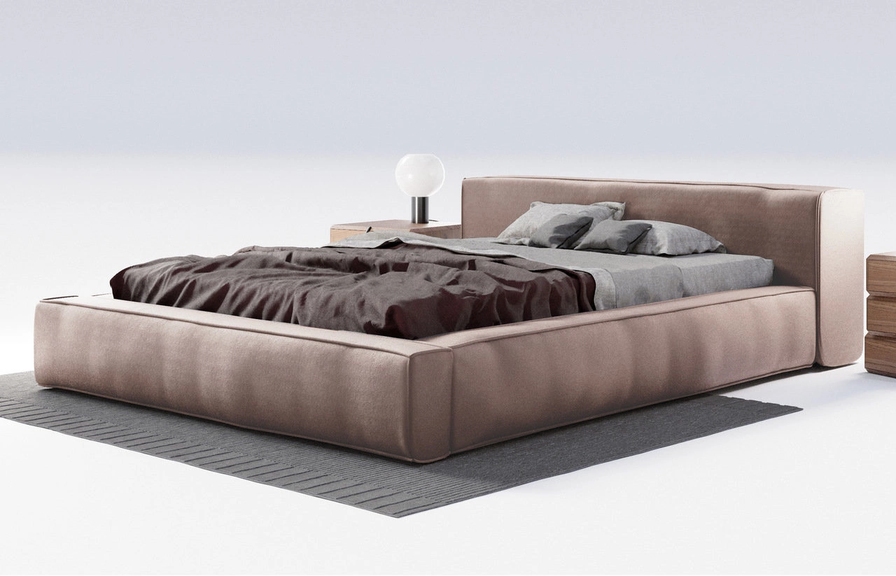 Polsterbett Premium 120x200 Armani - Dunkelbeige