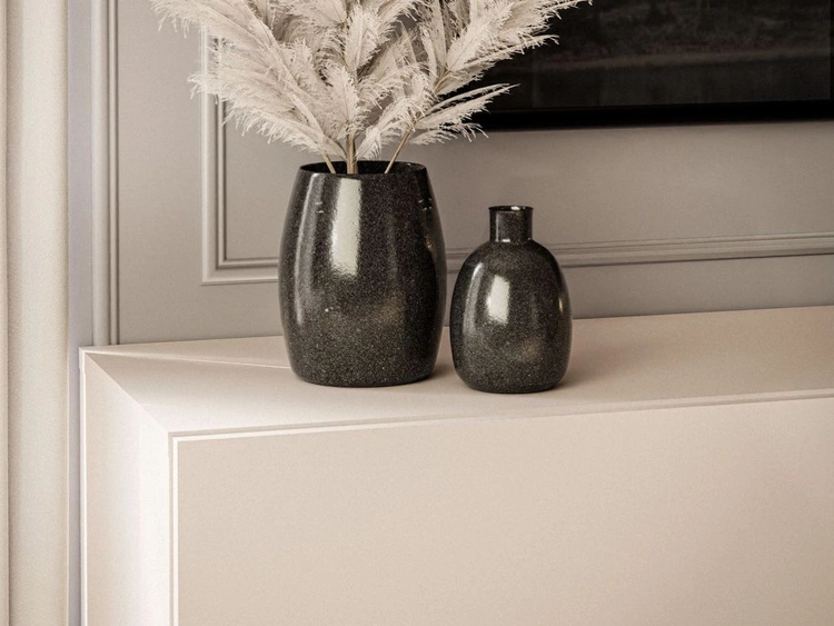 TV-Schrank 90 cm mit LED-Beleuchtung und goldenen Beinen Aurelie Kaschmir matt