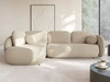 Ecksofa mit Schlaffunktion und Bettkasten Links Carino Beige