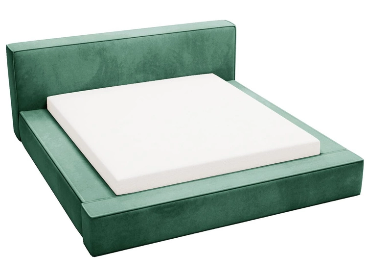 Polsterbett mit Bettkasten und Lattenrost 140x200 Mali Grün
