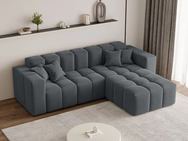 Ecksofa L-Form Rechts Moderne Ecksofa Loopo Dunkelgrau
