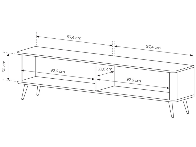 TV-Lowboard mit Türen 200 cm Latina Beige