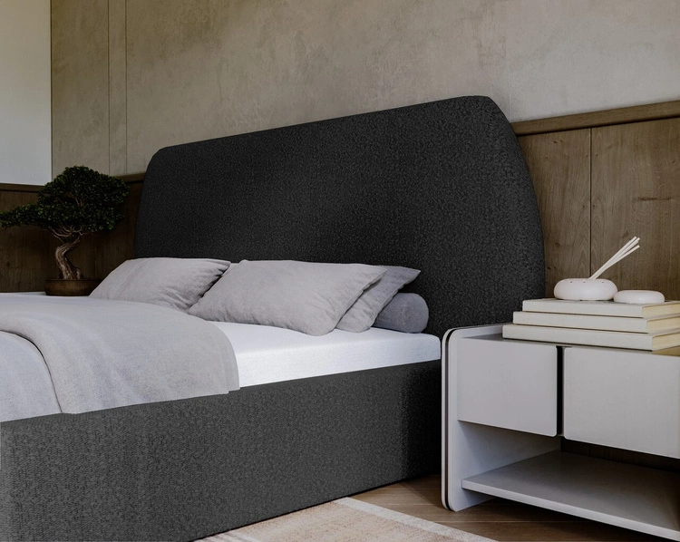 Polsterbett mit Lattenrost 140x200 Blossom - Schwarz