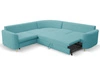 Ecksofa L-Form Rechts mit Schlaffunktion und Bettkasten Limon Blau