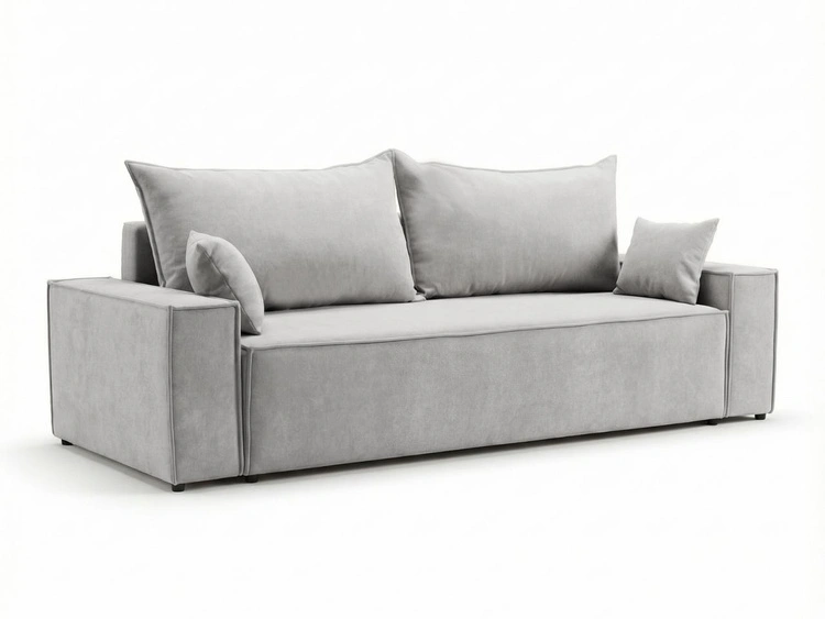 Schlafsofa mit Bettfunktion und Bettkasten Sivra Hellgrau