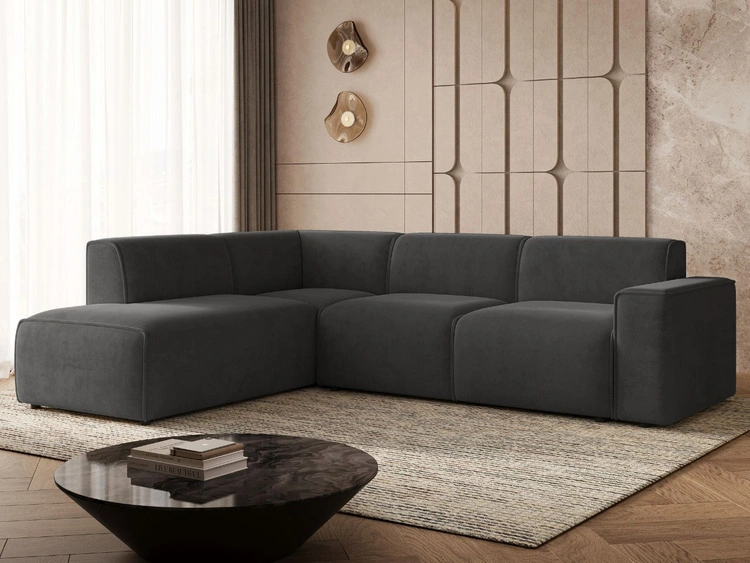 Ecksofa L-Form Links Eluno Dunkelgrau