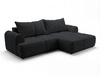 Ecksofa L-Form Rechts mit Schlaffunktion und Bettkasten Bonno Schwarz