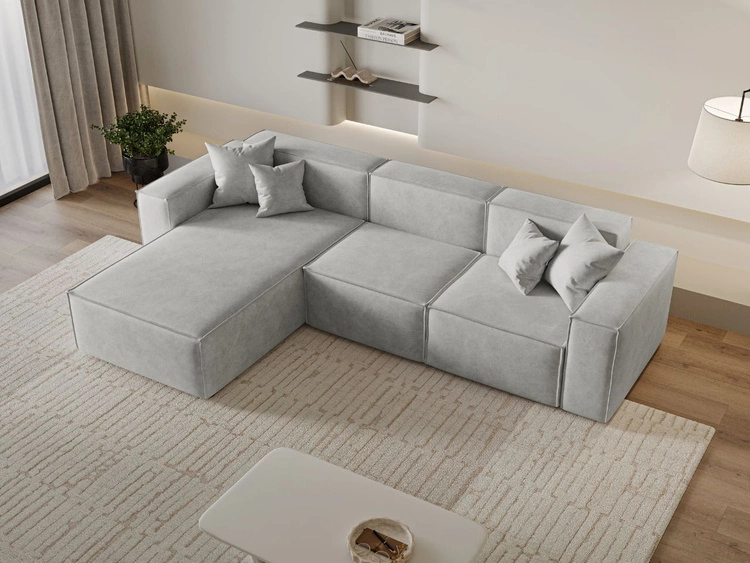 Ecksofa L-Form Links Arizona Hellgrau