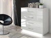 Kommode mit vier Schubladen und LED-Beleuchtung Nuveo Weiß Hochglanz