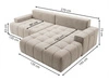 Ecksofa L-Form mit Schlaffunktion und Bettkasten Tulio Links Beige