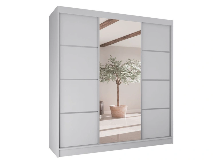 Schiebetürenschrank mit Spiegel 200 cm Vello Weiß