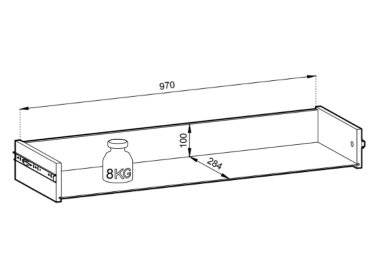 Kommode mit drei Schubladen Modena Grün