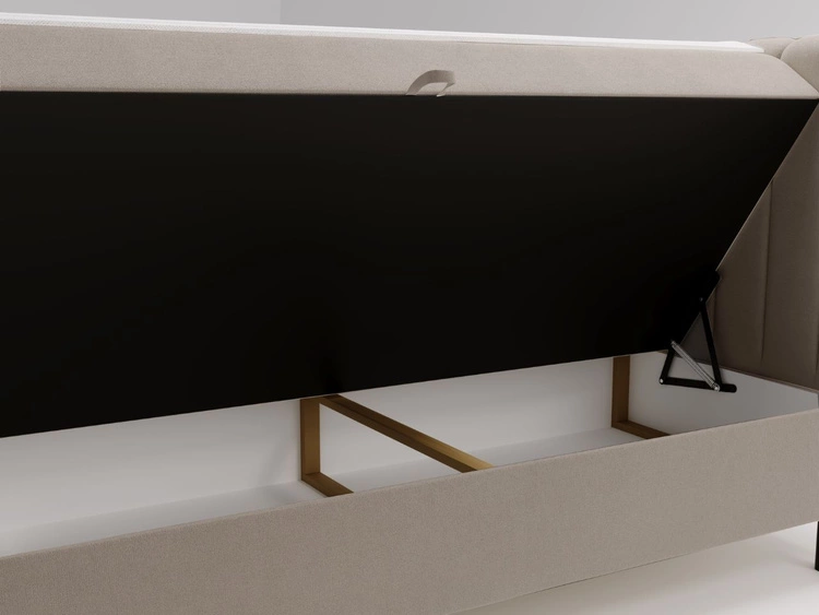 Boxspringbett mit Bettkasten 140x200 Primavera Beige