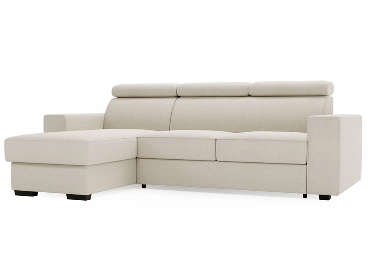 Ecksofa L-Form mit Schlaffunktion und Bettkasten Scala Beige