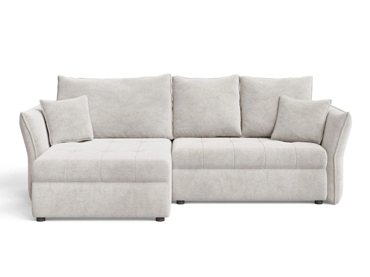 Ecksofa L-Form mit Schlaffunktion und Bettkasten Lino Dunkelbeige