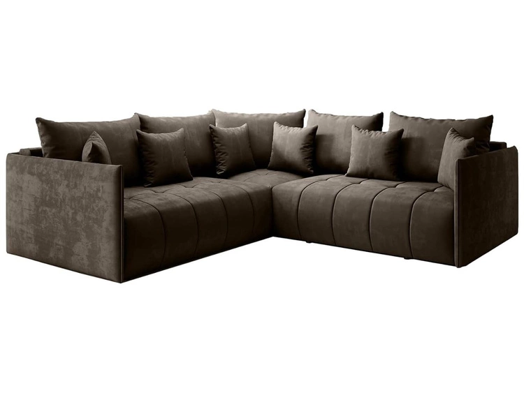 Ecksofa L-Form mit Schlaffunktion und Bettkasten Ardi L Dunkelbraun