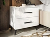 Nachttisch mit Schubladen auf Schwarzen Metallbeinen Nuveo Weiß Hochglanz