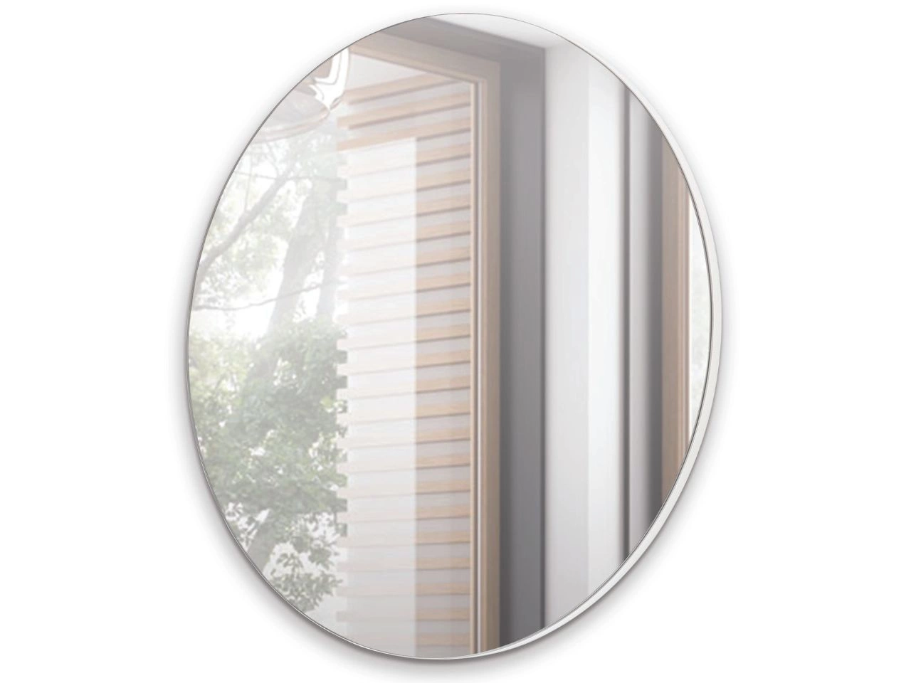 Hängender Runder Spiegel Nusco mit Weißem Rahmen