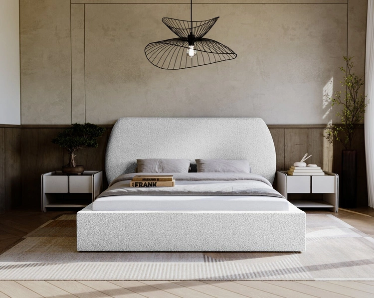 Polsterbett mit Lattenrost 180x200 Blossom - Hellgrau