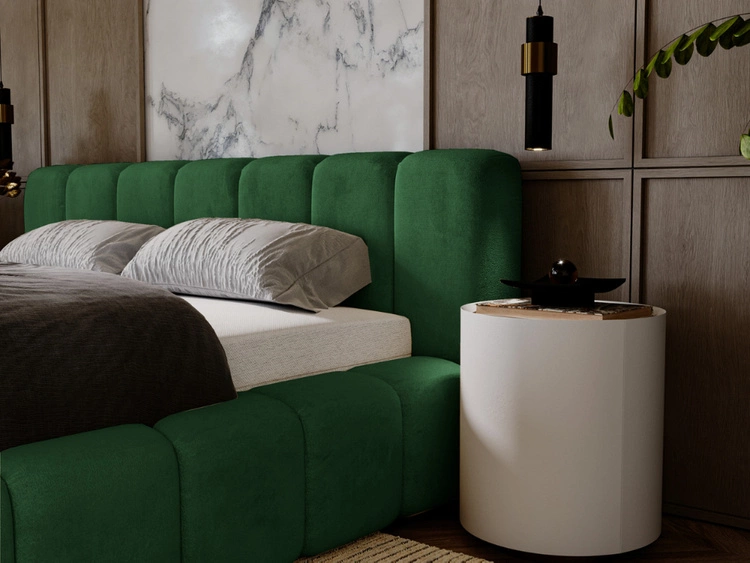 Polsterbett mit Bettkasten und Lattenrost 120x200 Ibiza Grün