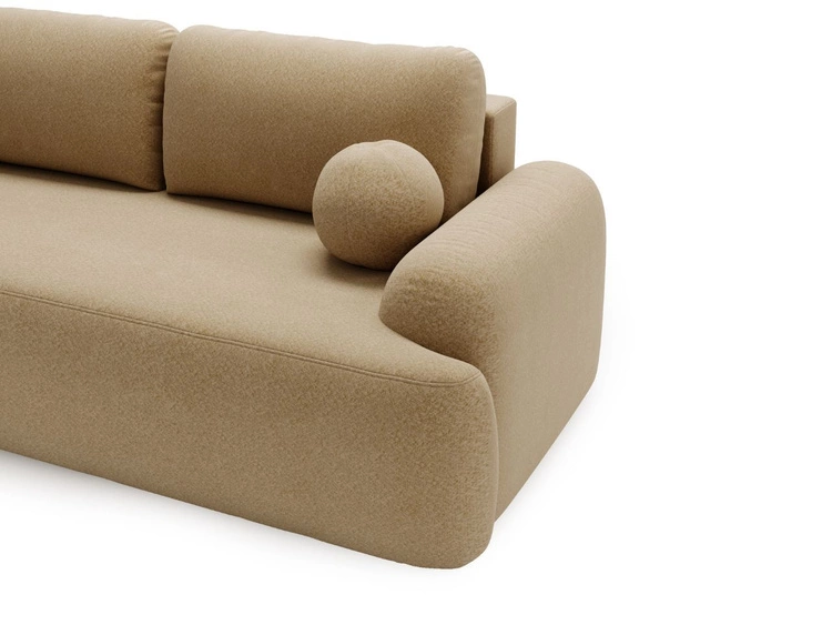 Sofa mit Schlaffunktion und Bettkasten Aurio Hellbraun