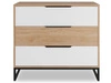 Kommode mit 3 Schubladen Vigo Hickory Weiß matt