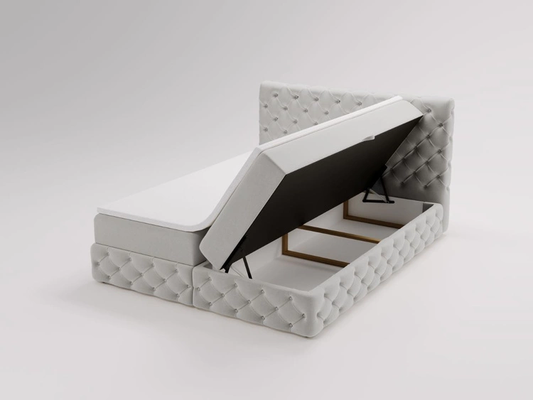 Boxspringbett mit Bettkasten 140x200 Canolo Hellgrau