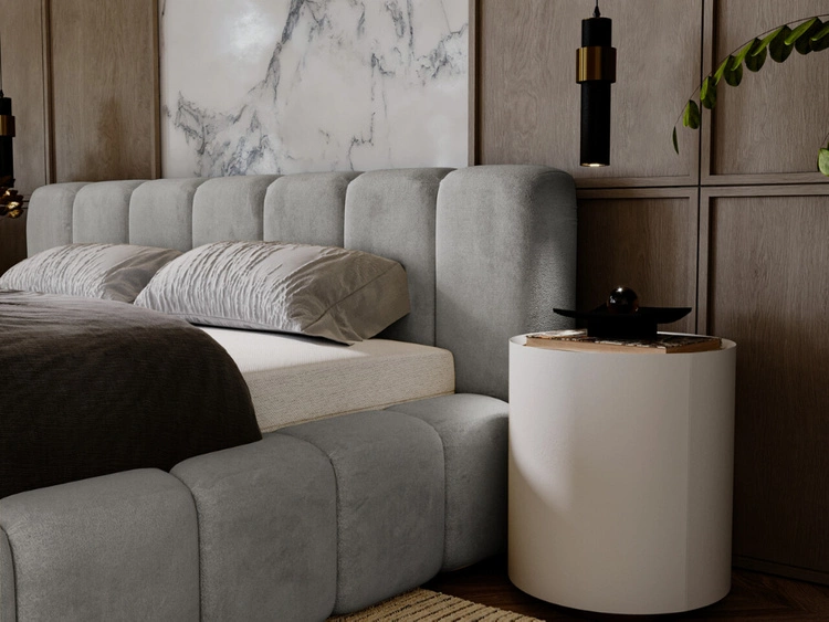 Polsterbett mit Bettkasten und Lattenrost 160x200 Ibiza Grau