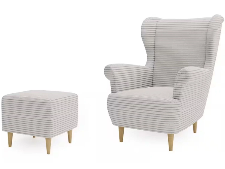 Sessel mit Fußstütze Roti Hellgrau