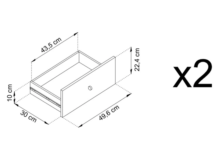 Couchtisch mit Stauraum und Schwarz Metallbeine Amor Marineblau
