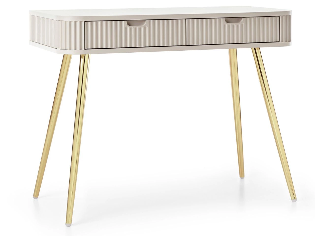 Schminktisch Viva Beige auf Goldenen Beinen