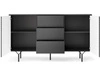 Kommode mit zwei Türen und Schubladen Ravi Schwarz