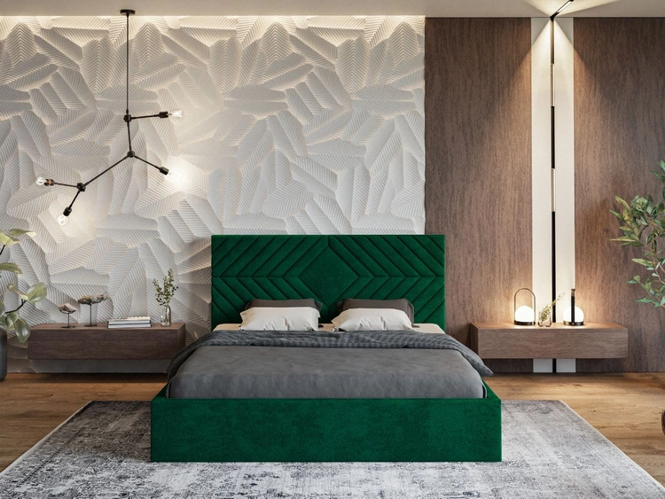 Polsterbett mit Bettkasten und Lattenrost 120x200 Loris Grün