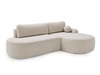 Ecksofa L-Form Rechts mit Schlaffunktion und Bettkasten Aurio O Creme