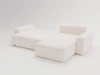 Ecksofa L-Form Rechts mit Schlaffunktion und Bettkasten Tazones Creme