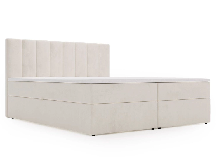 Boxspringbett mit Bettkasten 200x200 Mocca Beige