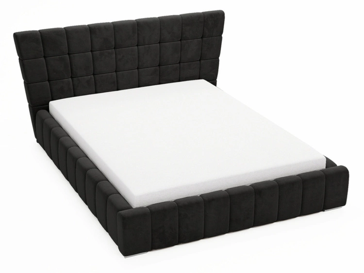 Polsterbett mit Bettkasten und Lattenrost 160x200 Paris Schwarz